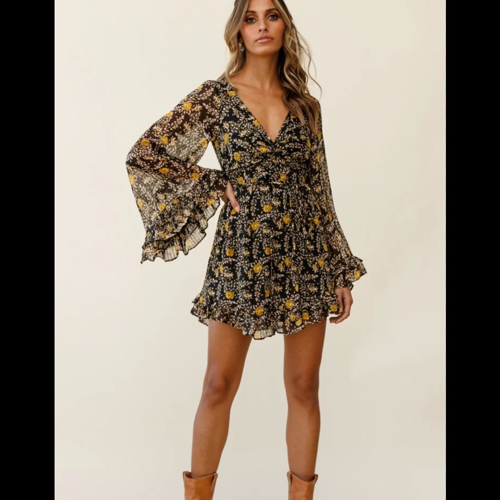 Floral Bell Sleeve Dress